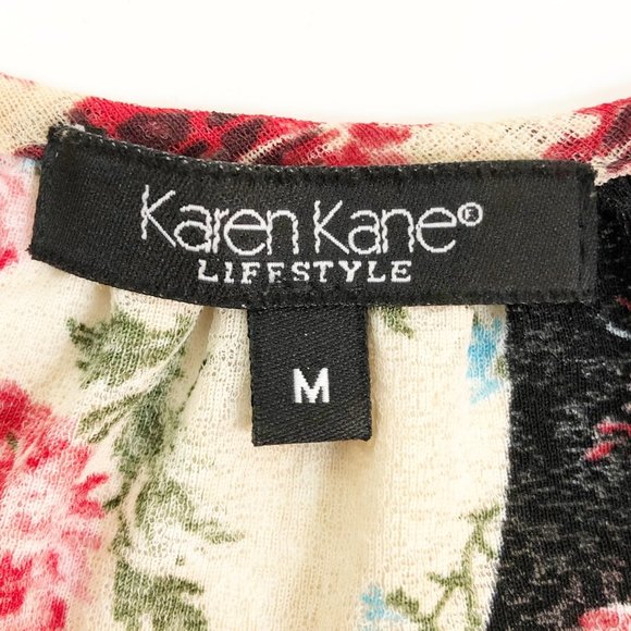 KAREN KANE Floral Peasant Boho Top Blouse M - Picture 4 of 5
